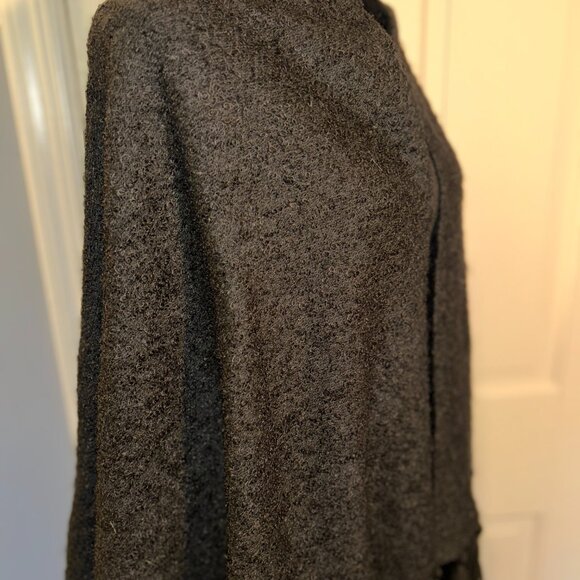 Saks Fifth Ave Black Wrap with Fringe, VINTAGE - Picture 1 of 11